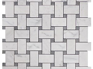 Carrara Italian Basketweave with Blue - Gray Dots